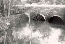 View of culverts and road from upstream