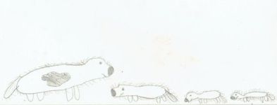 Groundhog family, drawing by Sylvia Cudrak