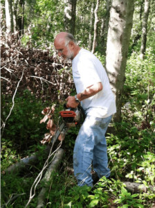 Moe Bresser clearing trail