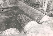 View of culverts and road from upstream