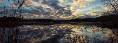 Clouds reflected in main pond, courtesy Cliff Compton